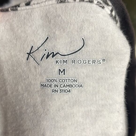 Kim Rogers Ladies Black and White Paisley Print Pullover Top, Size M - Picture 5 of 5